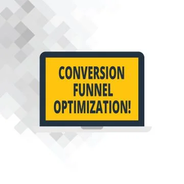 Writing note showing Conversion Funnel Optimization. Business photo showcasing Illustrazione stock
