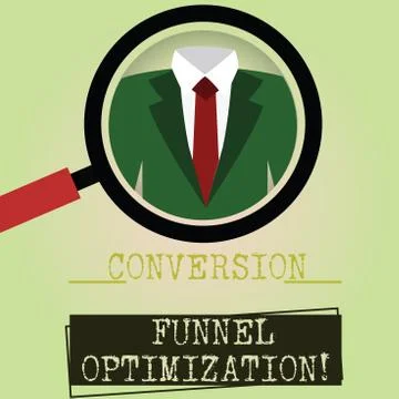 Writing note showing Conversion Funnel Optimization. Business photo showcasing Stock Illustration