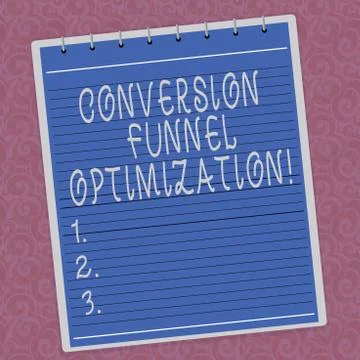 Writing note showing Conversion Funnel Optimization. Business photo showcasing 스톡 일러스트