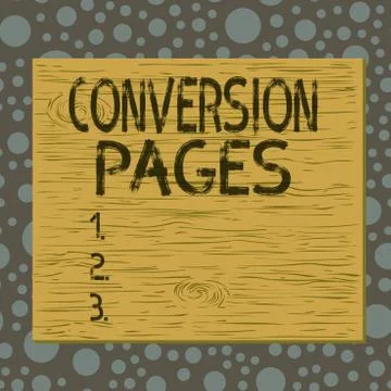 Writing note showing Conversion Pages. Business photo showcasing appears in Stock Illustration