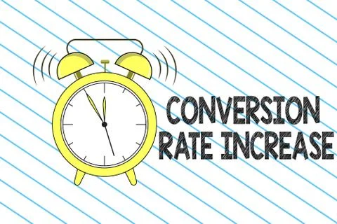 Writing note showing Conversion Rate Increase. Business photo showcasing Rati Stock Illustration