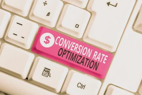 Writing note showing Conversion Rate Optimization. Business photo showcasing Stock Photos