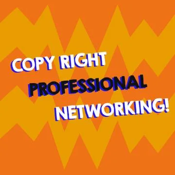 Writing note showing Copy Right Professional Networking. Business photo Stock Illustration