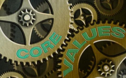 Writing note showing Core Values. Business photo showcasing principles which Stock-Illustration