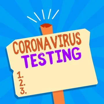 Writing note showing Coronavirus Testing. Business photo showcasing Collection Stockillustratie
