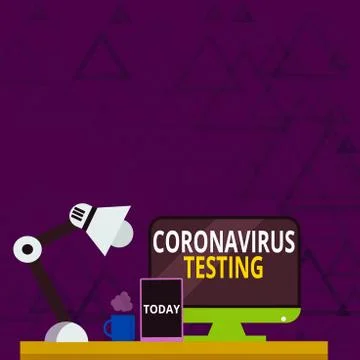 Writing note showing Coronavirus Testing. Business photo showcasing Collection Stock Illustration