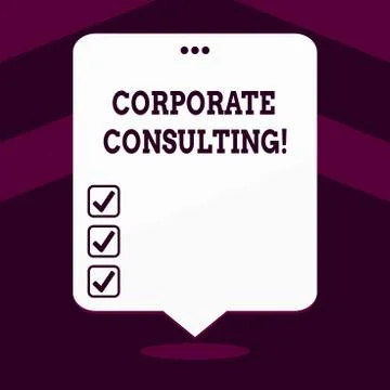 Writing note showing Corporate Consulting. Business photo showcasing growth and Stock Illustration