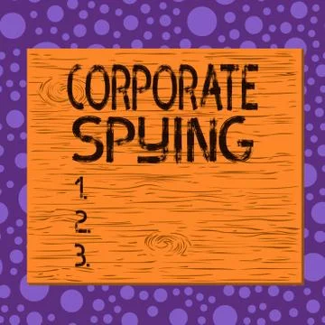 Writing note showing Corporate Spying. Business photo showcasing investigating Stock Illustration