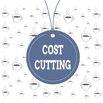 Writing note showing Cost Cutting. Business photo showcasing actions taken to Stock Illustration
