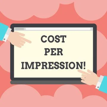 Writing note showing Cost Per Impression. Business photo showcasing refers rate Illustration