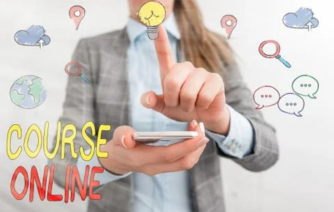 Writing note showing Course Online. Business photo showcasing eLearning Fotos de archivo
