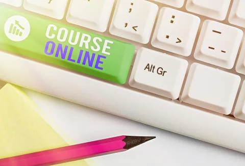 Writing note showing Course Online. Business photo showcasing eLearning Fotos de archivo