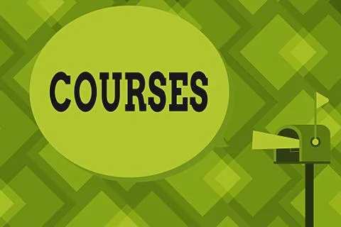 Writing note showing Courses. Business photo showcasing Route Direction followed Stock Illustration