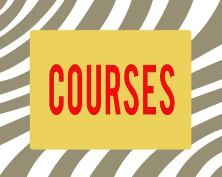 Writing note showing Courses. Business photo showcasing Route Direction followed Stock Illustration