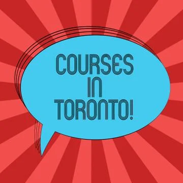 Writing note showing Courses In Toronto. Business photo showcasing direction or Stock Illustration