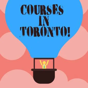 Writing note showing Courses In Toronto. Business photo showcasing direction or Stock Illustration