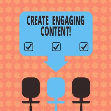 Writing note showing Create Engaging Content. Business photo showcasing provides Stock Illustration