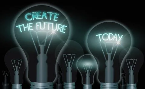 Writing note showing Create The Future. Business photo showcasing make an own Stock Illustration