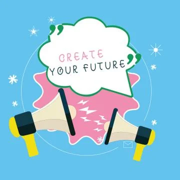 Writing note showing Create Your Future. Business photo showcasing Set Target Stock Illustration
