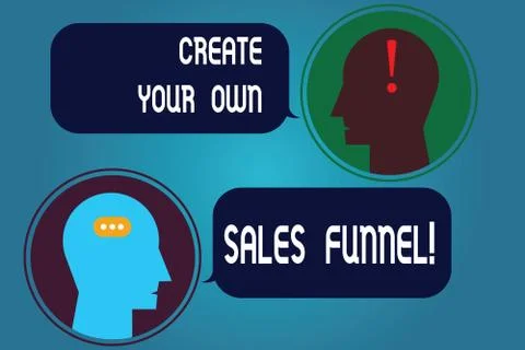 Writing note showing Create Your Own Sales Funnel. Business photo showcasing Illustrazione stock