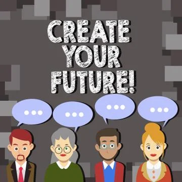 Writing note showing Create Your Future. Business photo showcasing career goals Stock Illustration