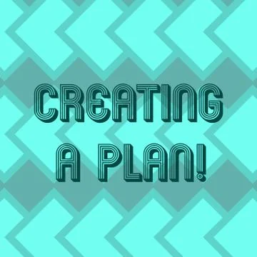 Writing note showing Creating A Plan. Business photo showcasing Establish steps Stock Illustration