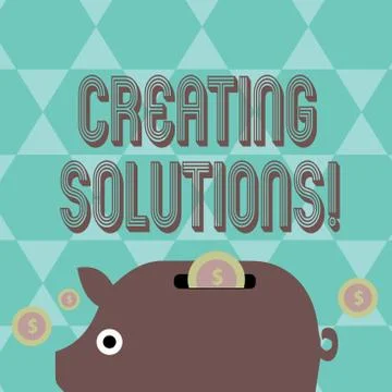 Writing note showing Creating Solutions. Business photo showcasing Make ways to イラスト素材