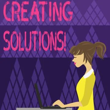 Writing note showing Creating Solutions. Business photo showcasing Make ways to イラスト素材