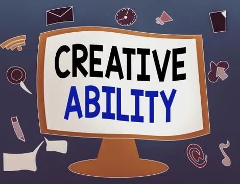 Writing note showing Creative Ability. Business photo showcasing power to act イラスト素材