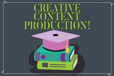 Writing note showing Creative Content Production. Business photo showcasing イラスト素材