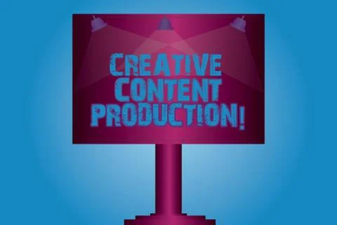 Writing note showing Creative Content Production. Business photo showcasing Illustrazione stock