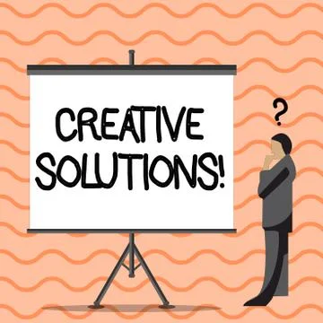 Writing note showing Creative Solutions. Business photo showcasing mental pro Stock Illustration