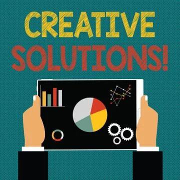 Writing note showing Creative Solutions. Business photo showcasing mental pro Stock Illustration