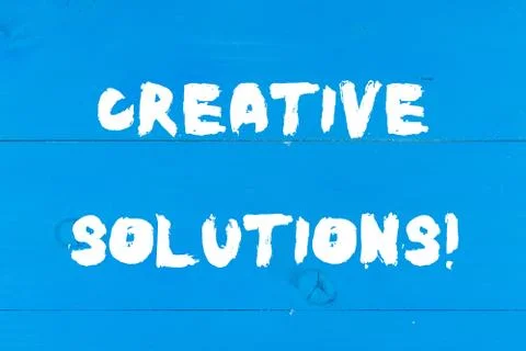 Writing note showing Creative Solutions. Business photo showcasing Original and Stock Photos