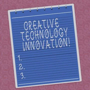 Writing note showing Creative Technology Innovation. Business photo showcasing イラスト素材