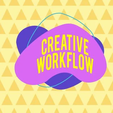 Writing note showing Creative Workflow. Business photo showcasing the process Stockillustratie
