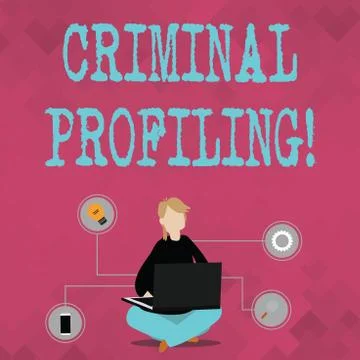 Writing note showing Criminal Profiling. Business photo showcasing Develop 스톡 일러스트