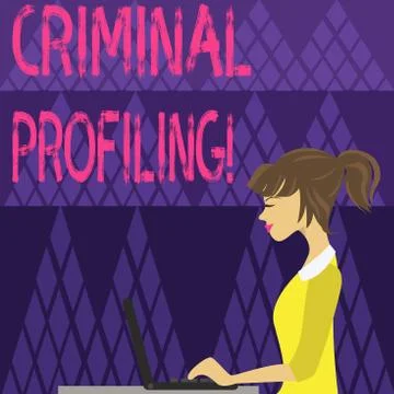 Writing note showing Criminal Profiling. Business photo showcasing Develop Stockillustratie