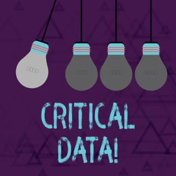 Writing note showing Critical Data. Business photo showcasing elements of Stock Illustration