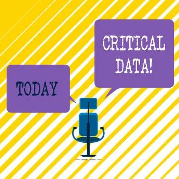 Writing note showing Critical Data. Business photo showcasing elements of Illustrazione stock