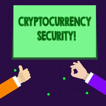 Writing note showing Cryptocurrency Security. Business photo showcasing attem Stockillustratie
