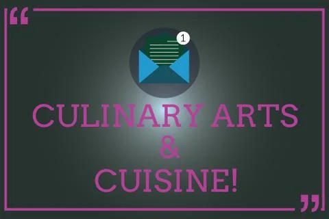 Writing note showing Culinary Arts And Cuisine. Business photo showcasing Chef イラスト素材