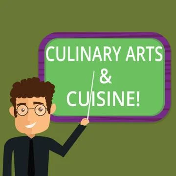 Writing note showing Culinary Arts And Cuisine. Business photo showcasing Chef Stock Illustration