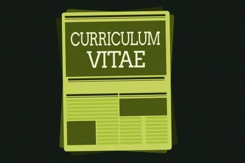 Writing note showing Curriculum Vitae. Business photo showcasing overview of 스톡 일러스트