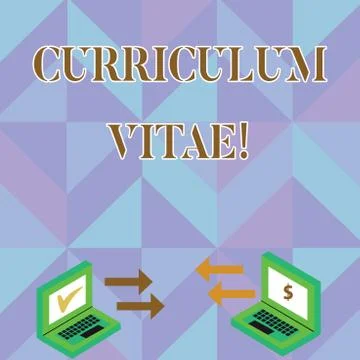 Writing note showing Curriculum Vitae. Business photo showcasing brief accoun Illustrazione stock