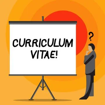 Writing note showing Curriculum Vitae. Business photo showcasing brief accoun Illustrazione stock