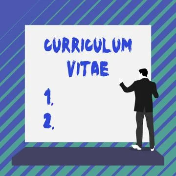 Writing note showing Curriculum Vitae. Business photo showcasing overview of Stock Illustration