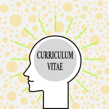 Writing note showing Curriculum Vitae. Business photo showcasing overview of Illustrazione stock