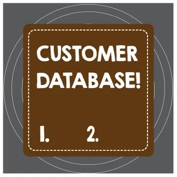Writing note showing Customer Database. Business photo showcasing uptodate on Stock Illustration