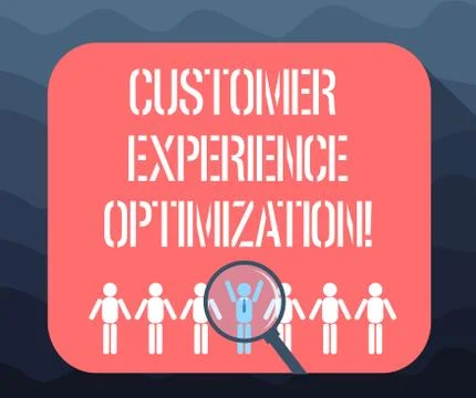 Writing note showing Customer Experience Optimization. Business photo showcasing Stock Illustration